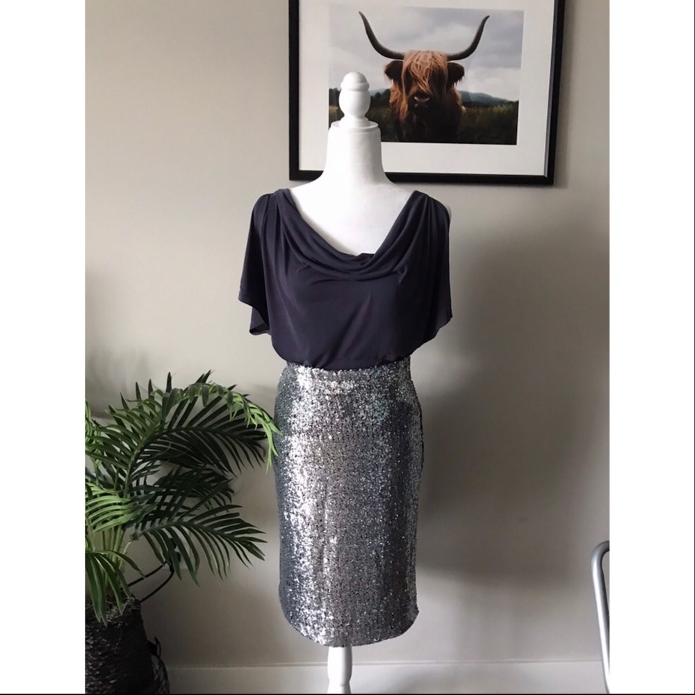 Anthropologie Cowl Neck Cold Shoulder Top